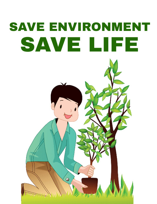 Sc. Save Environment White Save Environment Flyers Template | PosterMyWall