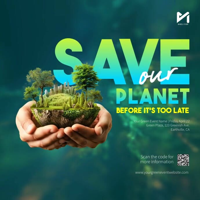 Plantilla de Save Our Planet Earth Day Ad | PosterMyWall