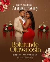 Save the date, wedding anniversary, marriage invitation, 5th wedding anniversary Instagram Portrait template