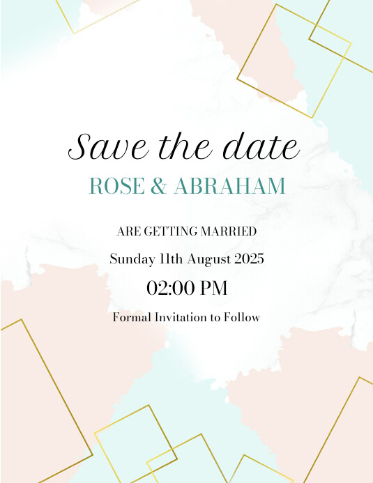 save the date abstract design Flyer (US Letter) template