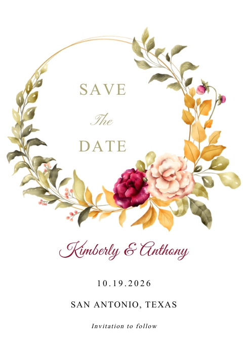 save the date and invitation template, A5