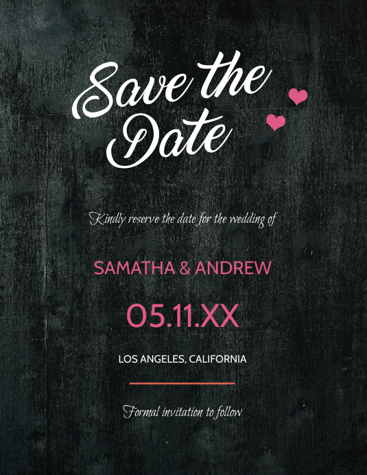 Modele Save The Date Blackboard Design Postermywall