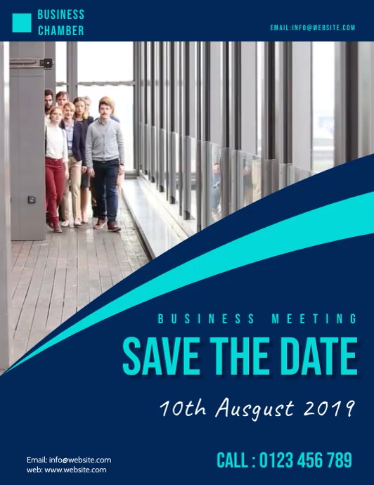 Save the date business meeting flyer template Iflaya (Incwadi ye-US)