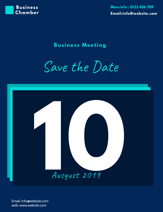 Save The Date Business Meeting Flyer Template Postermywall