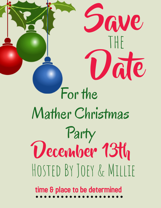 Save The Date Christmas Template Postermywall