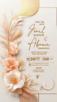 Save the Date Digital Display (9:16) template