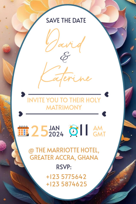 Save the date Banner 4' × 6' template