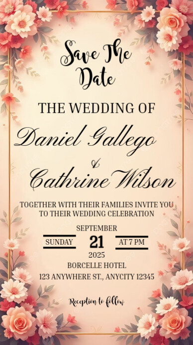 Save The Date История на Instagram template