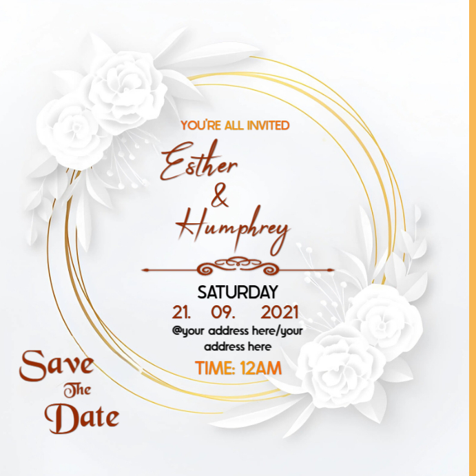 Save the date design Instagram 帖子 template