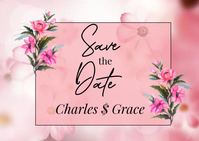 save the date design template A6