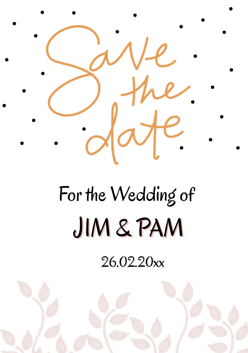 Save the date A5 template