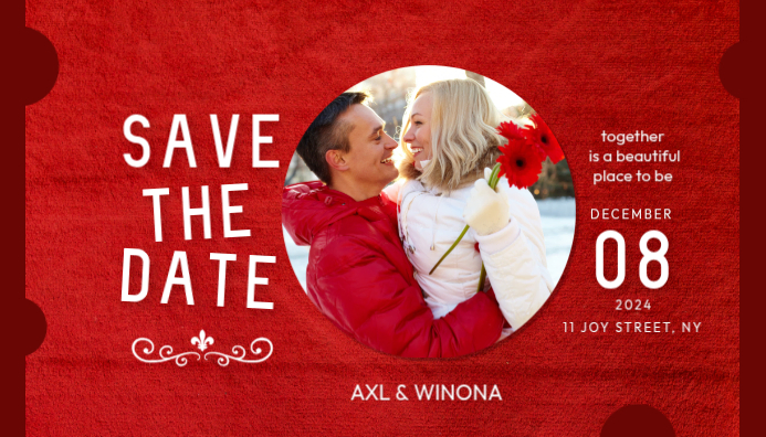 Red Save The Date Blog Header Template | PosterMyWall