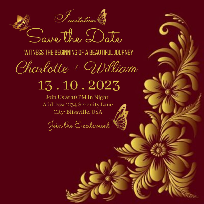 save the date Instagram Post template