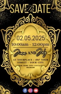 SAVE THE DATE Half Page Wide template