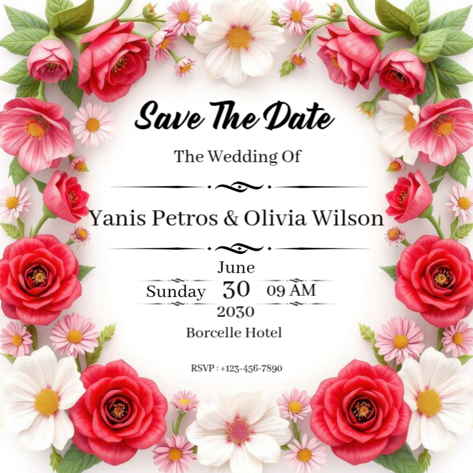 Save The Date Instagram Post template