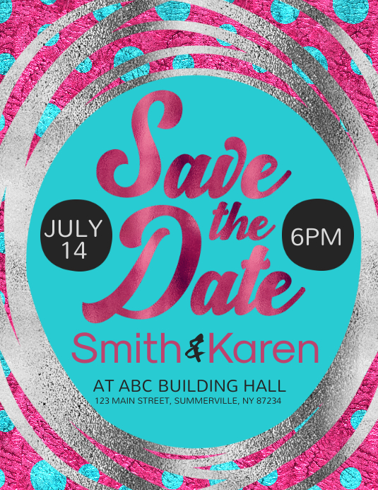 Save The Date Flyer Template PosterMyWall Save The Date Flyer Template PosterMyWall