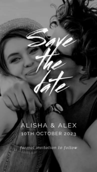 Black Save the Date Ecrã digital Template