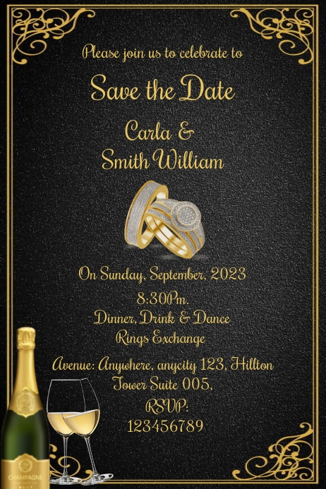 Save the date Invitation Flyer, Save the date Poster template