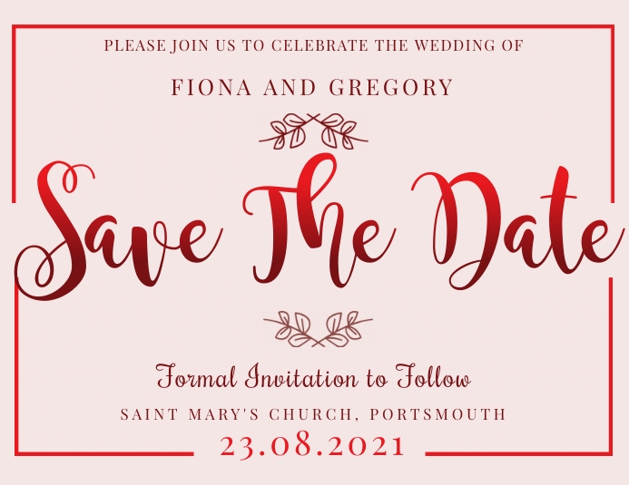 save the date calendario editavel