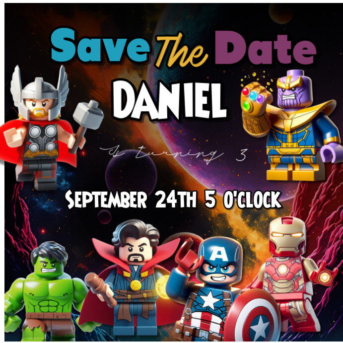 Save the date lego A I Wpis na Instagrama template