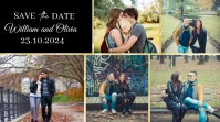 Save the date photo collage Pantalla Digital (16:9) template