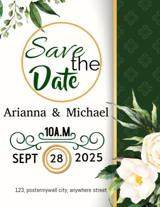 Modèle Save the date poster editable template | PosterMyWall
