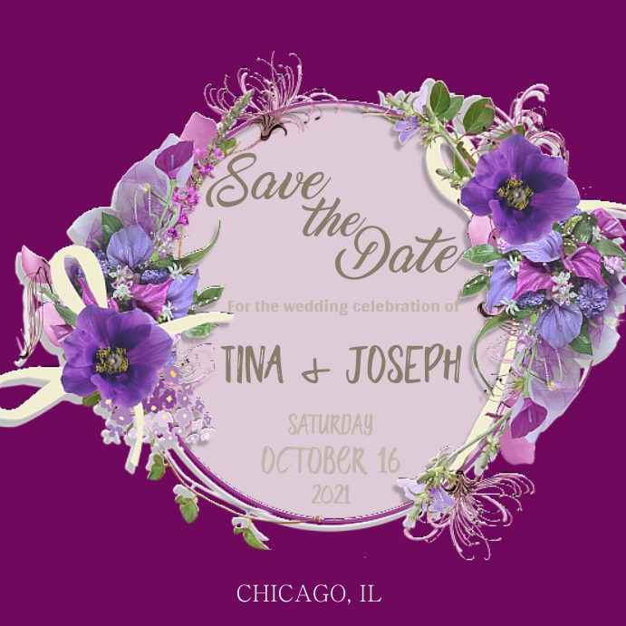Copy of Save the Date Purple | PosterMyWall