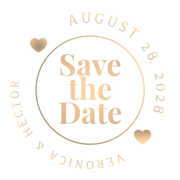 Save the Date Sticker Laber Logo Template | PosterMyWall