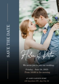 save the date wedding design template A6