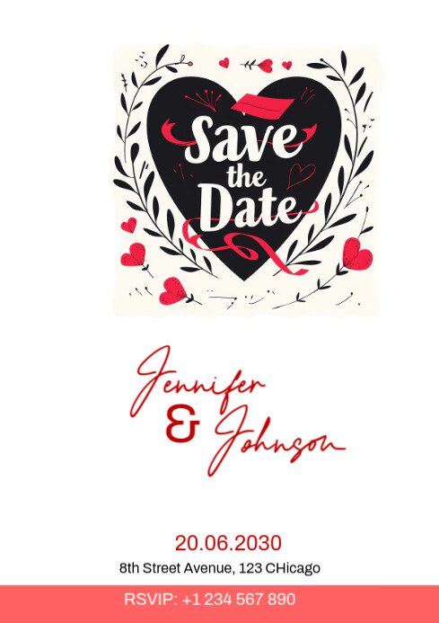 save the date wedding A4 template