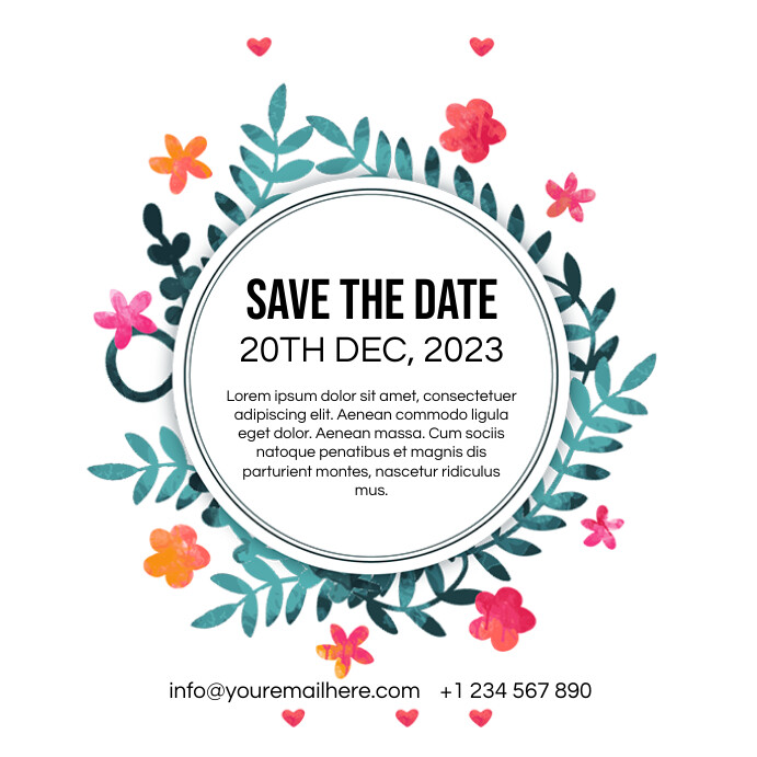 save the date wedding โพสต์บน Instagram template