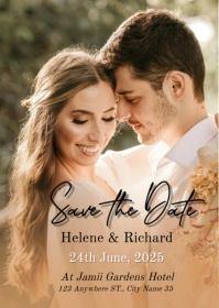 save the date wedding design template A6