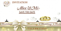 Save The Date Wedding Invitation Card  Facebook Event Cover template
