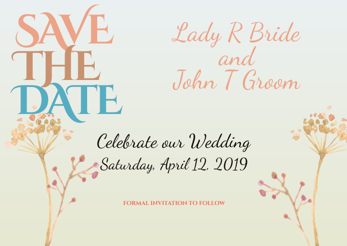 Save The Date Wedding Invitation Template Postermywall