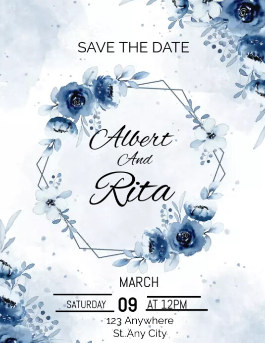 Save the date wedding invitation templates Flyer (US Letter)