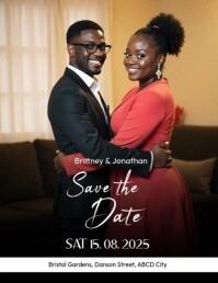 Save the date Wedding Video Folheto (US Letter) template