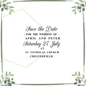 Save the Date Wedding Video Template Square (1:1)