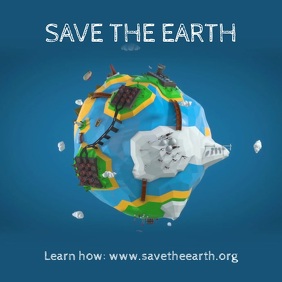 Save the earth instagram post video template Square (1:1)