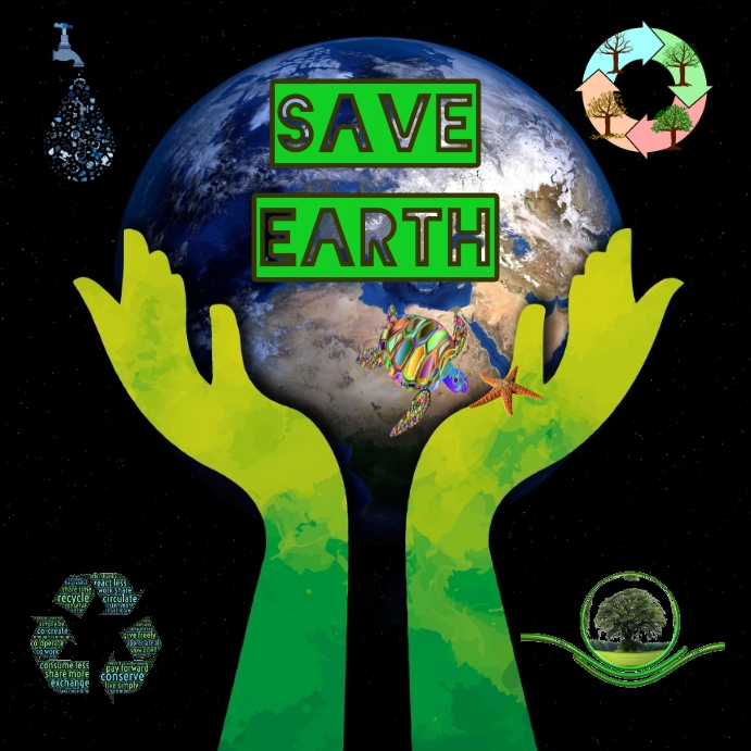 Save the Earth-Planet Instagram Post template