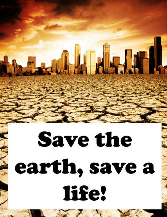 Save the earth save a life! Pamflet (Letter AS) template