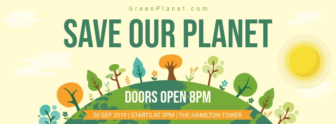 Save The Planet Banner With Illustrations Template Postermywall