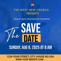 Blue Church Event Save the Date Instagram Post Template