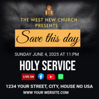 Schwarz Church Service Announcement Instagram Post Template