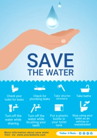 Save water Flyer Template A4