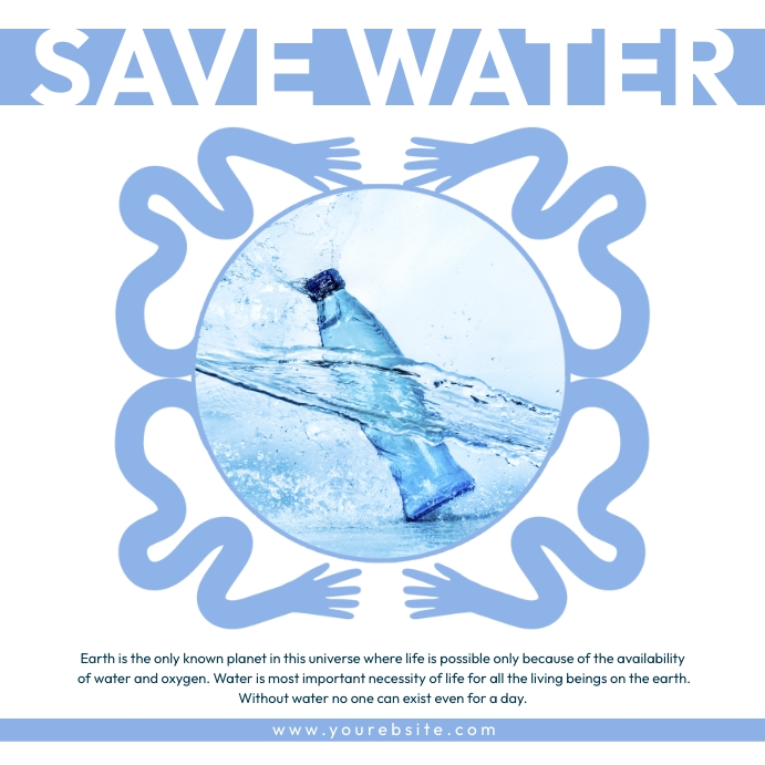 Save Water Social Issue Instagram Post Instagram-bericht template