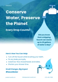 save water template A4