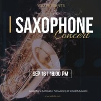Saxophone concert invite Kwadrat (1:1) template