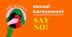 สีแดง Anti-Sexual Harassment Imagen Compartida en Facebook Template