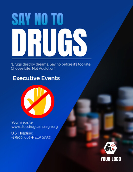 SAY NO TO DRUGS Flyer (Letter pang-US) template
