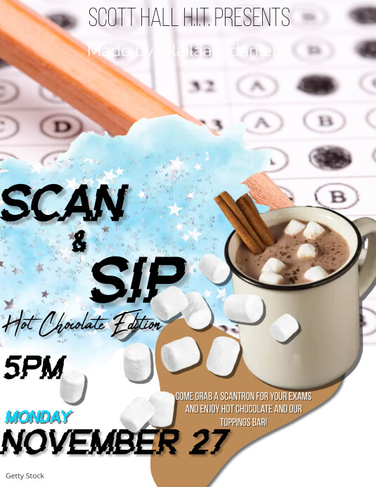 Scan & Sip: Hot Chocolate Edition 传单(美国信函) template